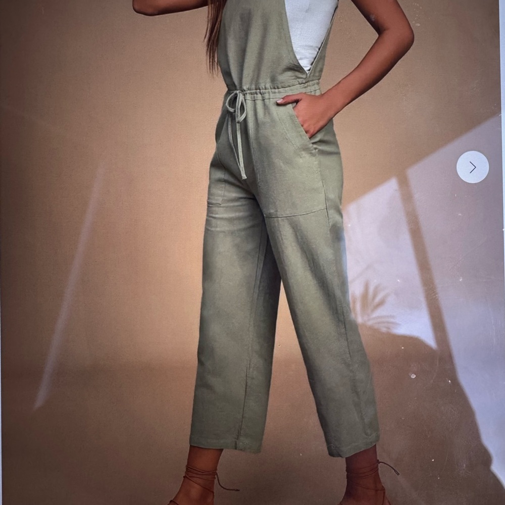 Lulu's Verona Olive Green Jumpsuit